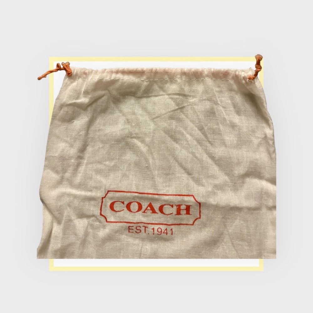 Coach Dust Bag Small White with Red Lettering & Drawstring - Picture 4 of 4